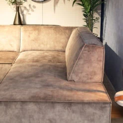 Modulaire Hoekbank Lana met ottomane en verstelbare rugleuning