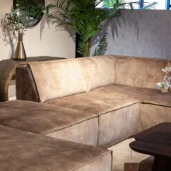 Modulaire Hoekbank Lana met ottomane en verstelbare rugleuning