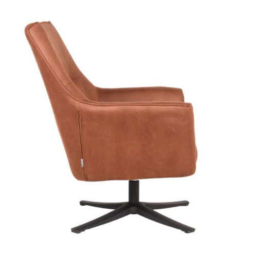 Porelli Draai fauteuil Cognac Microvezel 3