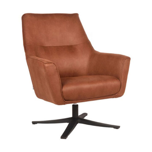 Porelli Draai fauteuil Cognac Microvezel