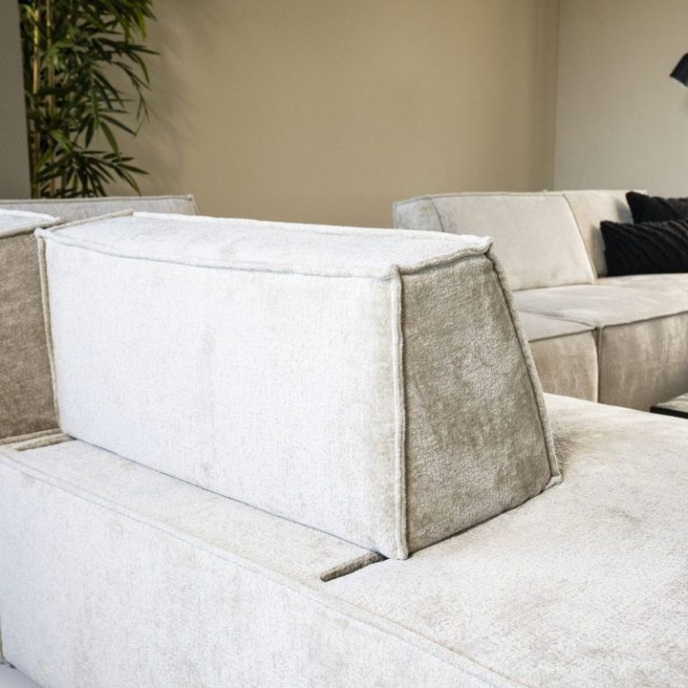 Modulaire Hoekbank Lana met ottomane en verstelbare rugleuning