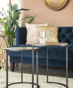 Bijzettafel Setto brass small set van 2