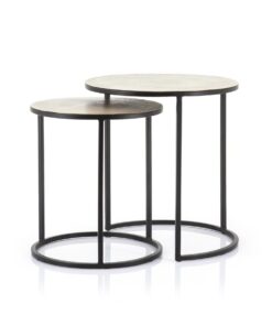 Bijzettafel Setto brass small set van 2