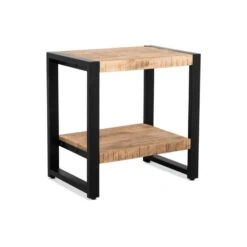 Britt bijzettafel industrieel mangohout met onderblad 60cm