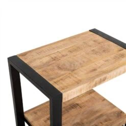 Britt bijzettafel industrieel mangohout met onderblad 60cm