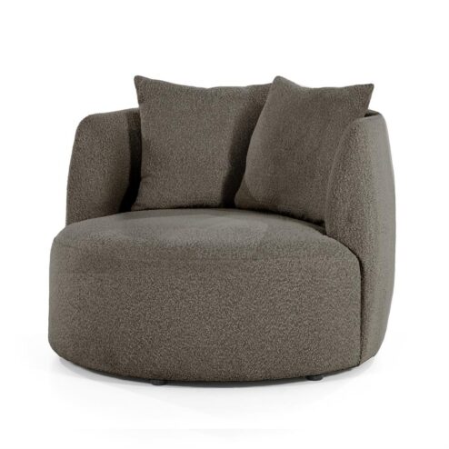 Fauteuil Louis met kussen bruin spark