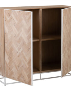 Vianna kast laag 2 deuren naturel hout wit