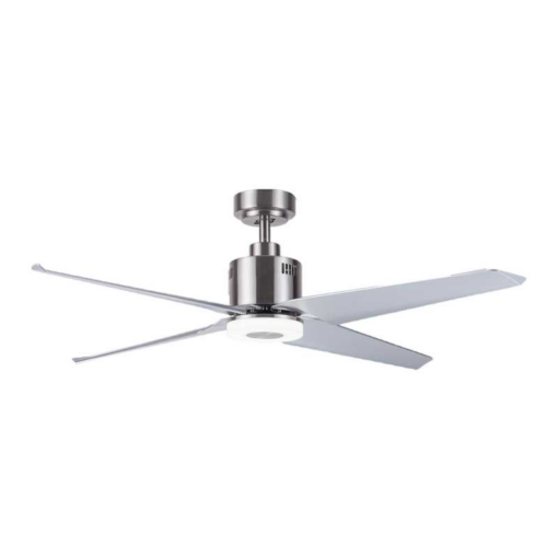The Fan no. 6 Plafondventilator/lamp 4 blads staal