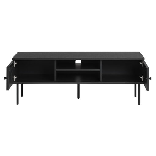 Pernille TV meubel zwart melamine rotan120cm-3.jpg