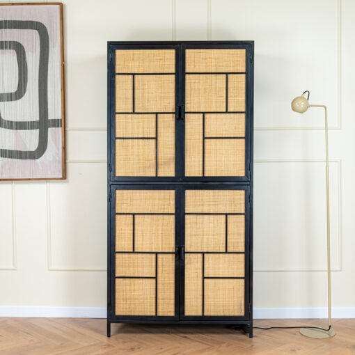 DPX Furniture Ayane kabinet 4 deurs zwart 90cm
