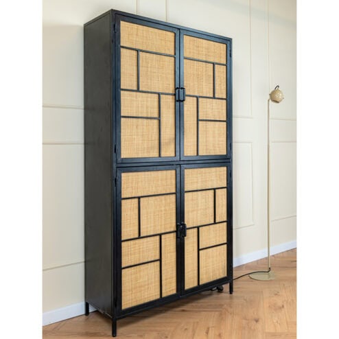 DPX Furniture Ayane kabinet 4 deurs zwart 90cm