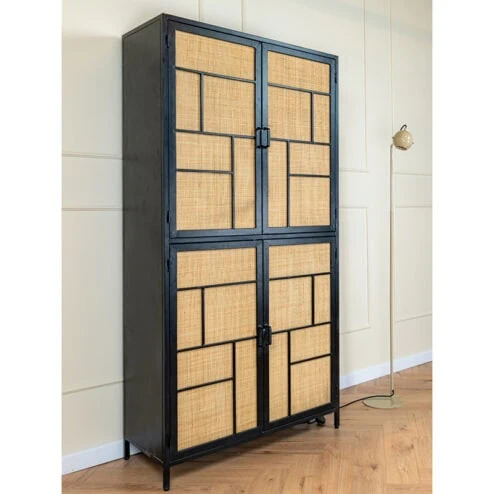 DPX Furniture Ayane kabinet 4 deurs zwart 90cm