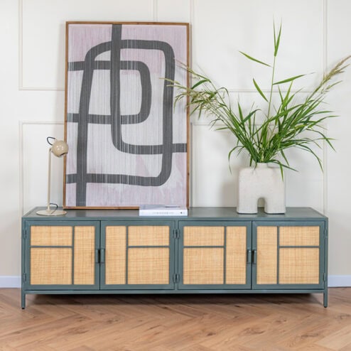 DPX Furniture Ayane tv meubel 4 deurs olive 180cm
