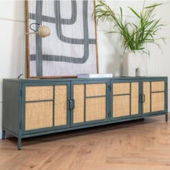 DPX Furniture Ayane tv meubel 4 deurs olive 180cm