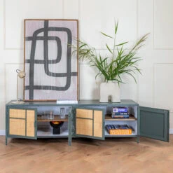 DPX Furniture Ayane tv meubel 4 deurs olive 180cm