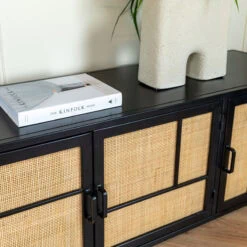 DPX Furniture Ayane tv meubel 5 deurs zwart 225cm