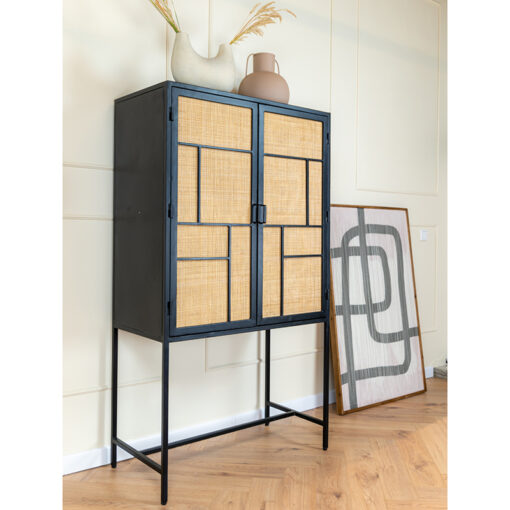 DPX Furniture Ayane wandkast 2 deurs zwart 90cm