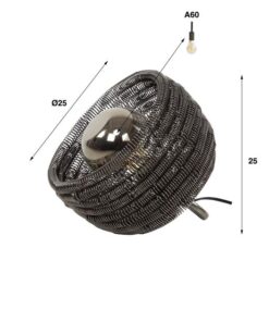 Basket Tafellamp 25cm Zwart nikkel