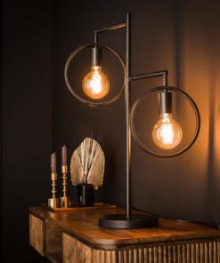 Bellevia Tafellamp 2-lichts Charcoal Zwart