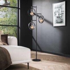 Bellevia Vloerlamp 3-lichts Charcoal Zwart