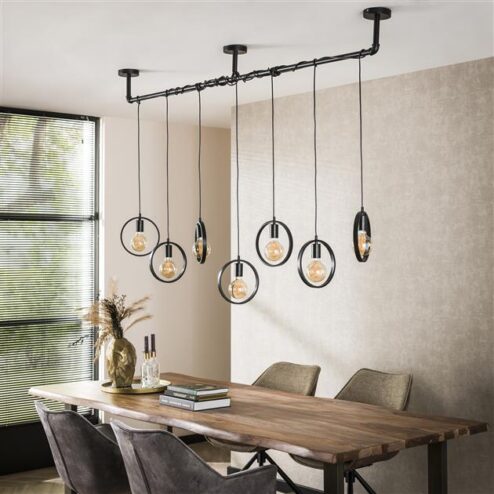 Bellivia Hanglamp 7-lichts Charcoal Zwart