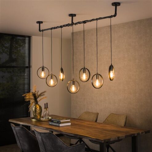 Bellivia Hanglamp 7-lichts Charcoal Zwart