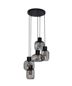 Cage 5-lichts Hanglamp getrapte Charcoal zwart