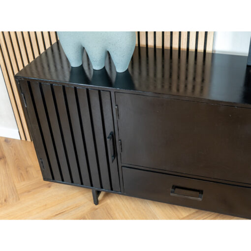 DPX Furniture Fika dressoir 4 deurs 3 lades zwart 230cm