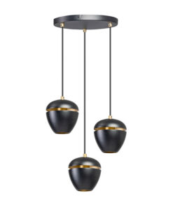 ETH Claire 3-lichts hanglamp zwart/goud