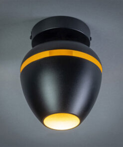 ETH Claire 1-lichts plafondlamp zwart/goud