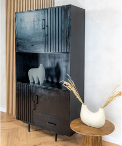 DPX Furniture Fika kabinet 4 deurs 2 lades zwart 106cm