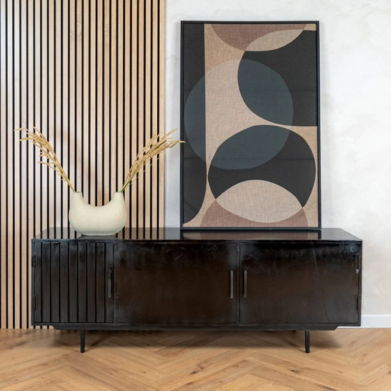 DPX Furniture Fika tv meubel 3 deurs zwart 170cm