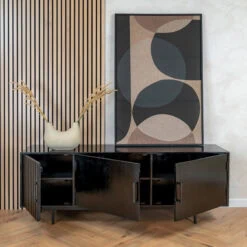 DPX Furniture Fika tv meubel 3 deurs zwart 170cm