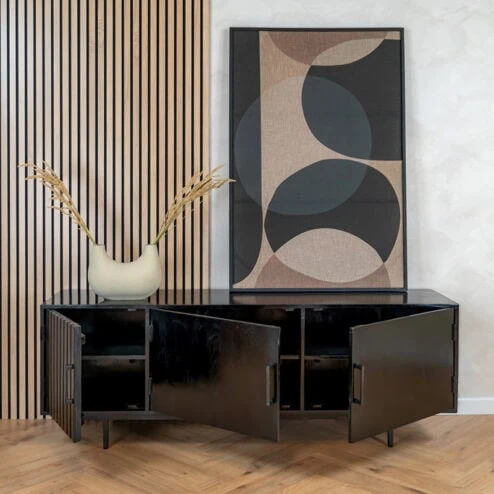 DPX Furniture Fika tv meubel 3 deurs zwart 170cm