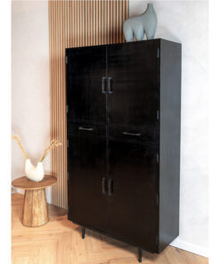 DPX Furniture Fika wandkast 4 deurs 2 lades zwart 106cm
