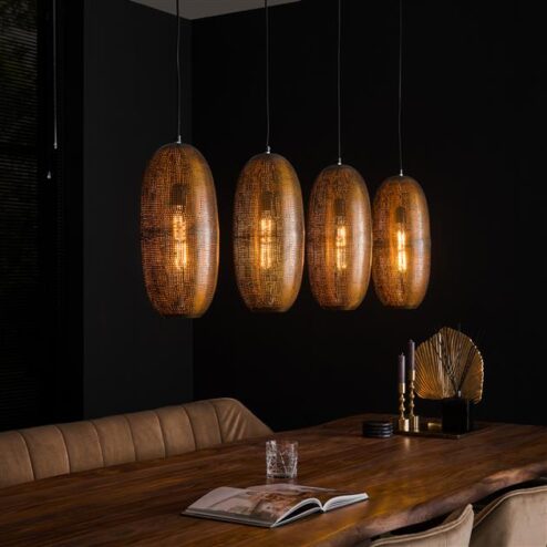 Gemini Hanglamp 3-Lichts Brons antiek