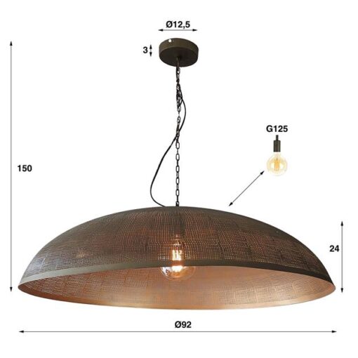 Gemini Hanglamp 90cm Brons antiek