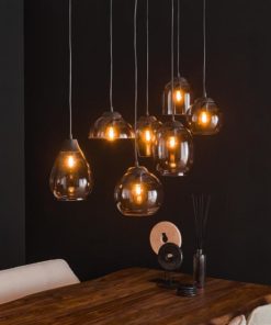 Glowy Smokeglas 7-lichts hanglamp