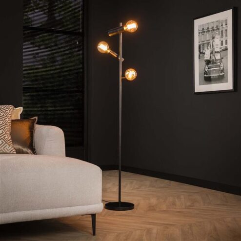 Mikado 3 lichts vloerlamp Zwart Charcoal