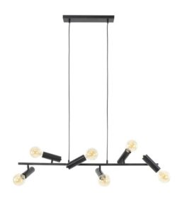 Mikado 6 lichts hanglamp Zwart Charcoal