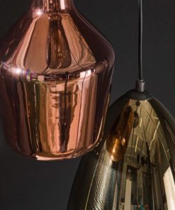 Roeli 5-licht glazen hanglamp getrapt cone Artic zwart