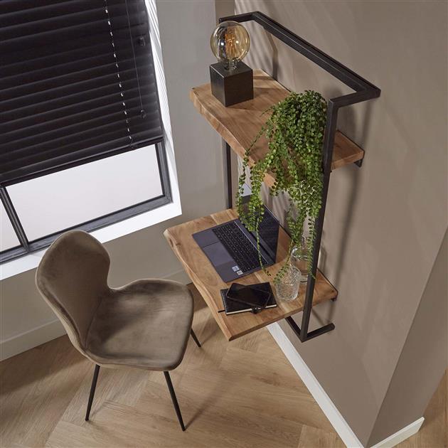 BATODA Set van 2 zwevende planken van acaciahout van 43,2 cm, wandmontage - rustieke boerderij houten wandplank voor slaapkamer, keuken, woondecoratie - beugels en planken, montagemateriaal inbegrepen