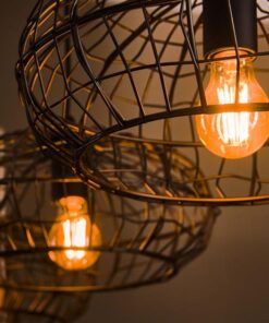 Tobbey Hanglamp 4-lichts Zwart bruin
