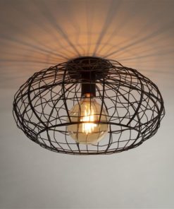 Tobbey Plafondlamp 1-lichts Zwart bruin