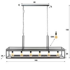 Aurora 6-lichts Hanglamp