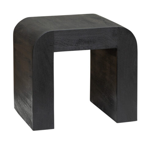 Ossana stool mango wood - sandblast black -  50x40x45