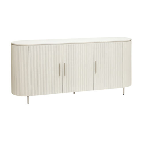 Corbetta dressoir 3 deurs mangohout met stone finish 180cm