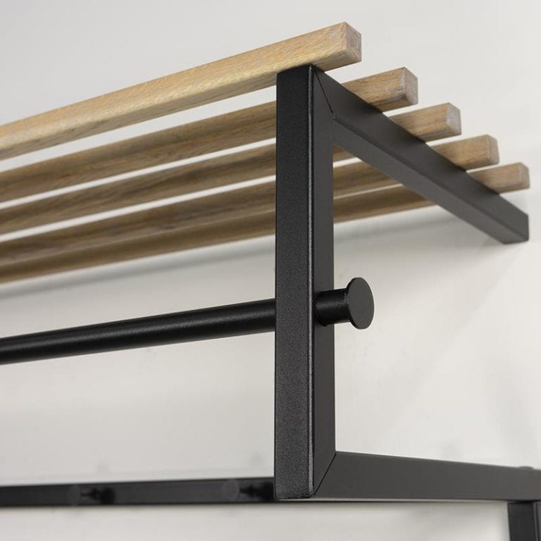 Kapstok zwart rechthoek met 5 knoppen | Modern & Strak Design