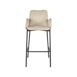 Barkruk Aaliyah Beige Fluweel Zithoogte 78cm
