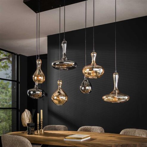 Chloe 7-lichts glazen hanglamp